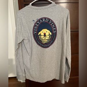 EUC Boys Vineyard Vines gray/navy long-sleeved tee, Sz Lg